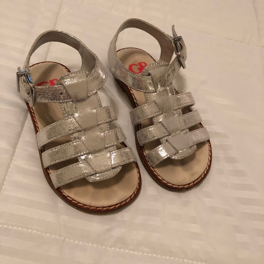 Girls GB silver sandals, barely worn.